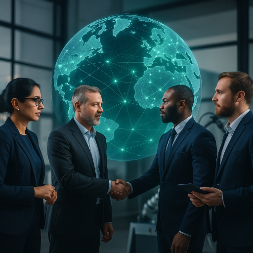 Global business partnership network with international business professionals