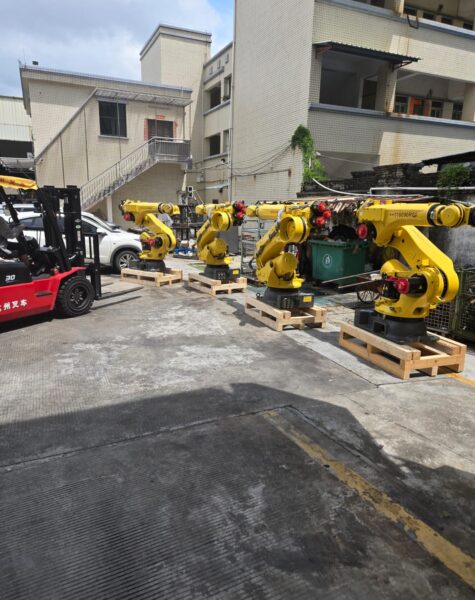 Industrial robotic automation equipment installed at a manufacturing facility